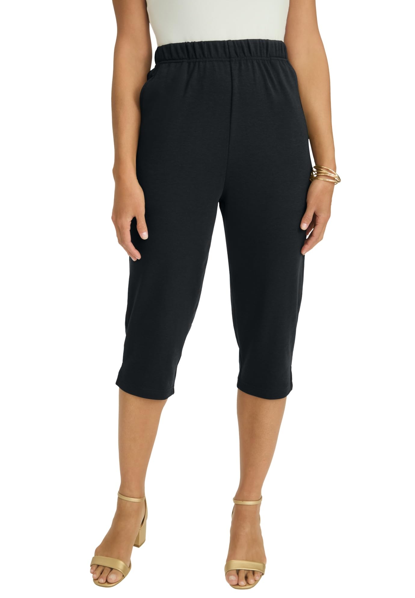 Jessica London Womens Plus Size Soft Ease Capri