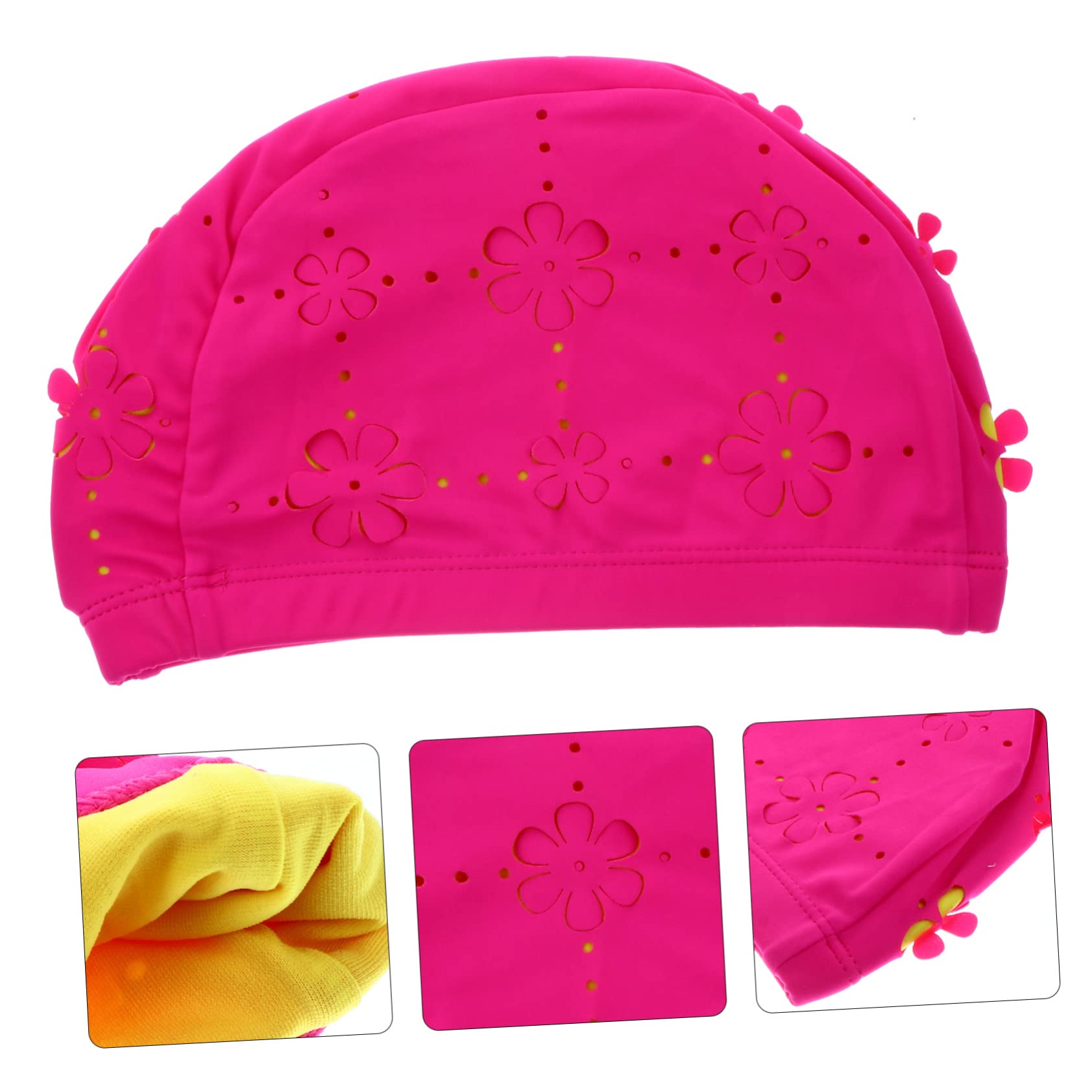 Sosoport 3piezas Gorro De Natación Protección para Oídos Diseño De Flores para Mujeres Resistente Al Agua para Piscina y Actividades Acuáticas