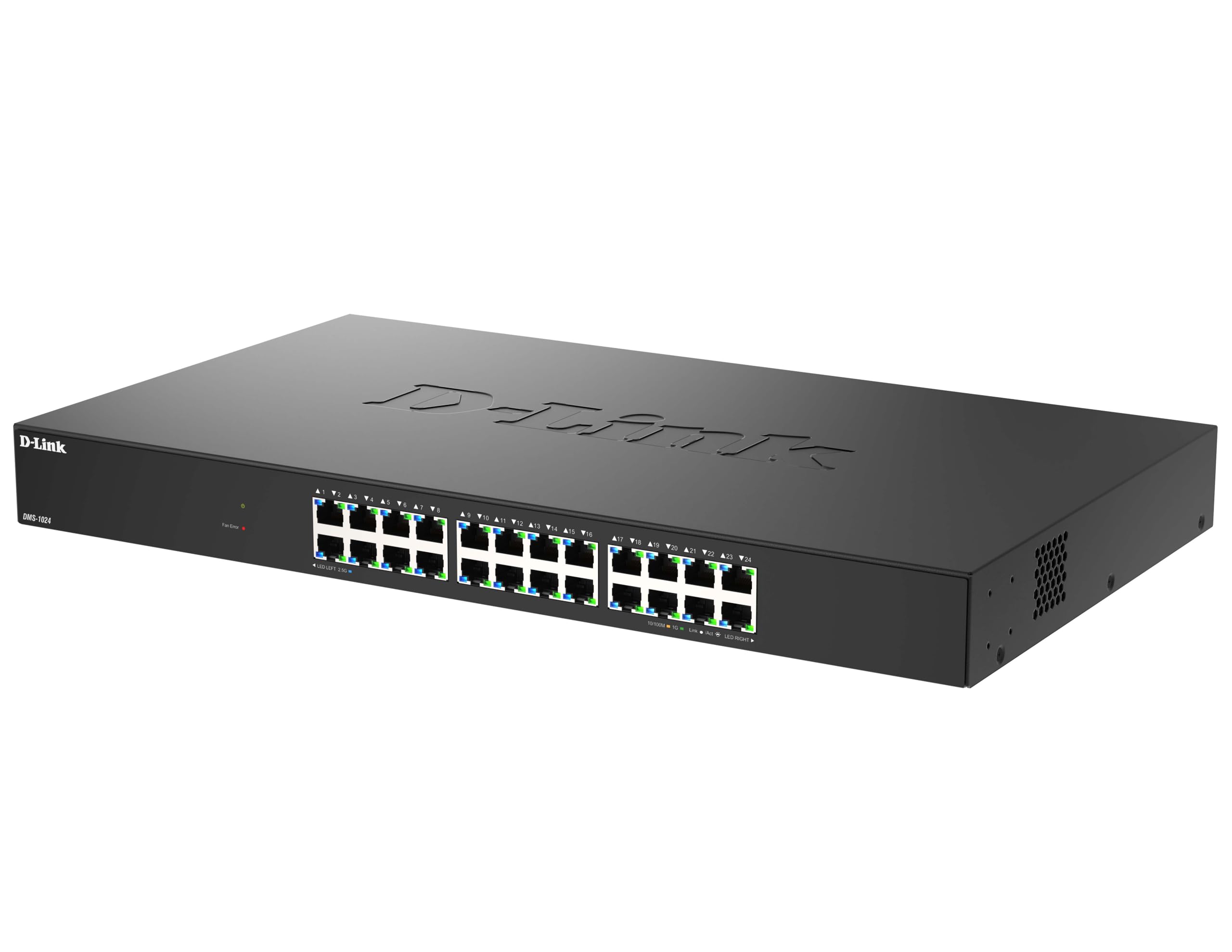 D-Link DMS-1024 Switch Non Géré 24 Ports Multi-Gigabit – Ethernet 2.5G, Plug & Play, QoS, IGMP Snooping, EEE, Boîtier Métallique, Montage en Rack