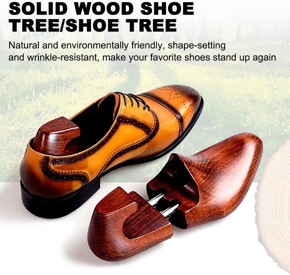 Unterstützung zur Faltenprävention for Herren-Lederschuhe, Schuhspanner, verstellbarer Schuhleisten, natürlicher Schuhspanner aus Holz mit Griff, Schuhformer, geeignet for die Größen 39–46.