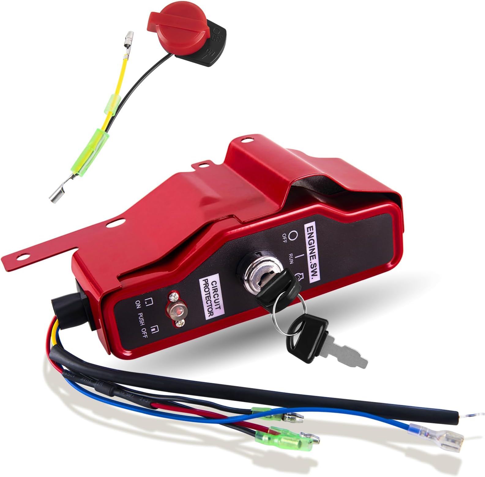 FanzKo GX390 Ignition Key Switch Box w/Keys Engine Stop On Switch for Honda GX340 GX390 11hp 13hp Gas Engine