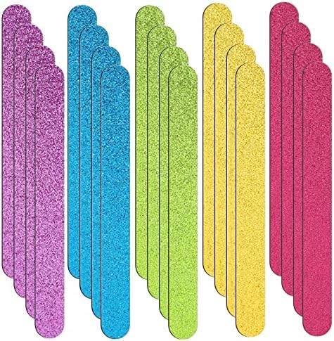 Amazon.com : Mixweer 50 Pieces Glitter Nail File Colorful Strips Nail ...