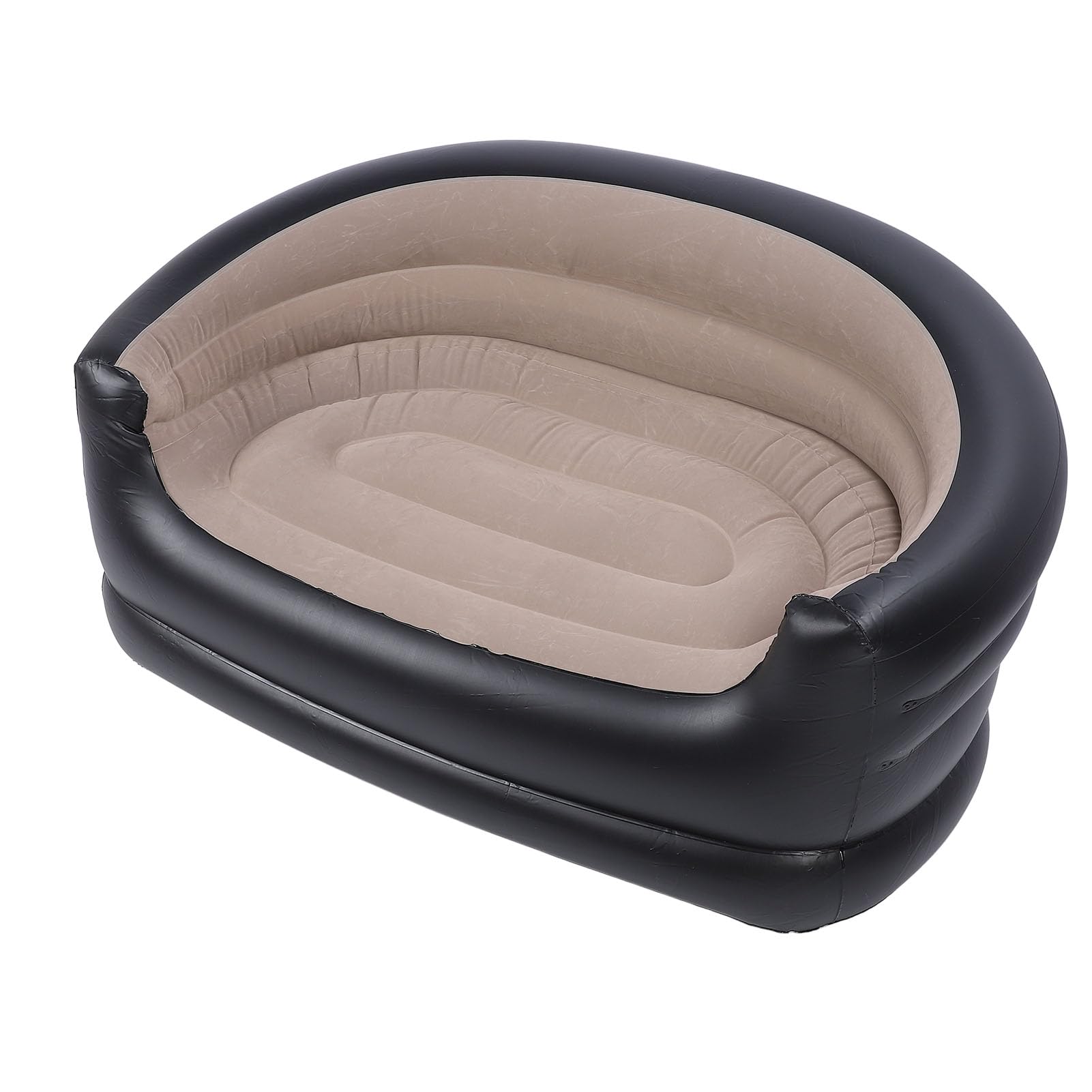 Silla de Salón de Dos Plazas Flodable Soplado para Adultos, sofá Inflable, Cómodo sofá de Aire Portátil con Parches de Reparación de 2 Piezas para Sala de Estar, Patio Trasero, Campamento (BLUE)