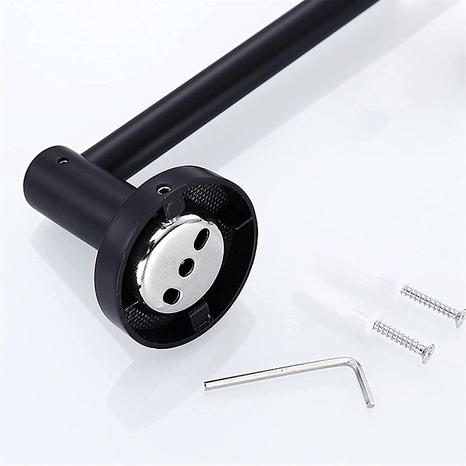 LYGXWJFC Toallero Toallero Toallero Grande con Base Redonda Toallero montado en la Pared para Accesorios de baño y Cocina Toallero de Acero Inoxidable Negro 30 cm 120 cm Múltiples tamaños: 70 cm (40