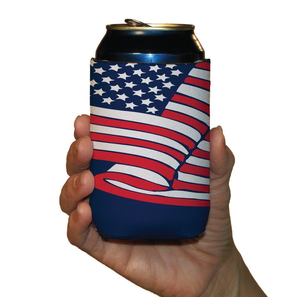 Happy 4th Of July Beverage Coolers - Set Of 6 Striped Can Coolers, Reusable & Waterproof For BBQ - View #7
