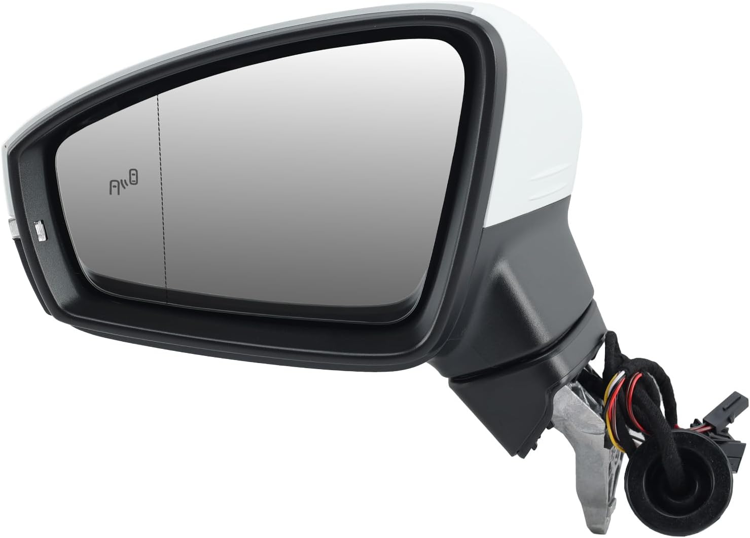 Left Driver Side Mirror Compatible with Volkswagen Tiguan 2018 2019 2020 2021 2022 2023 2024 2025 Electric Heated with Turn Signal with Blind Spot 6+2 Pins (White)