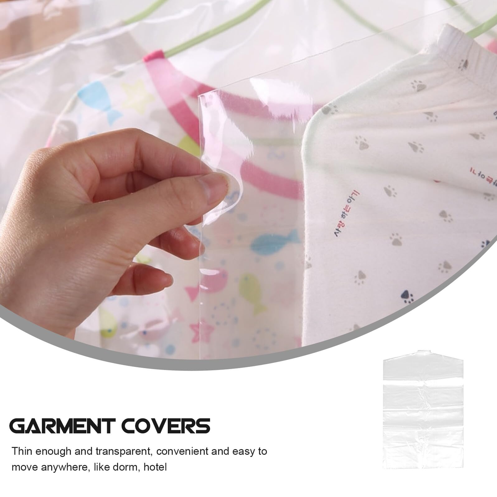 Kinderkleidersack 50 Stück Pe Transparent für Hemden und Anzüge | Staubschutz für Hotel und Lagerung, Leicht und Praktisch, 45x70cm, für Kinderkleidung