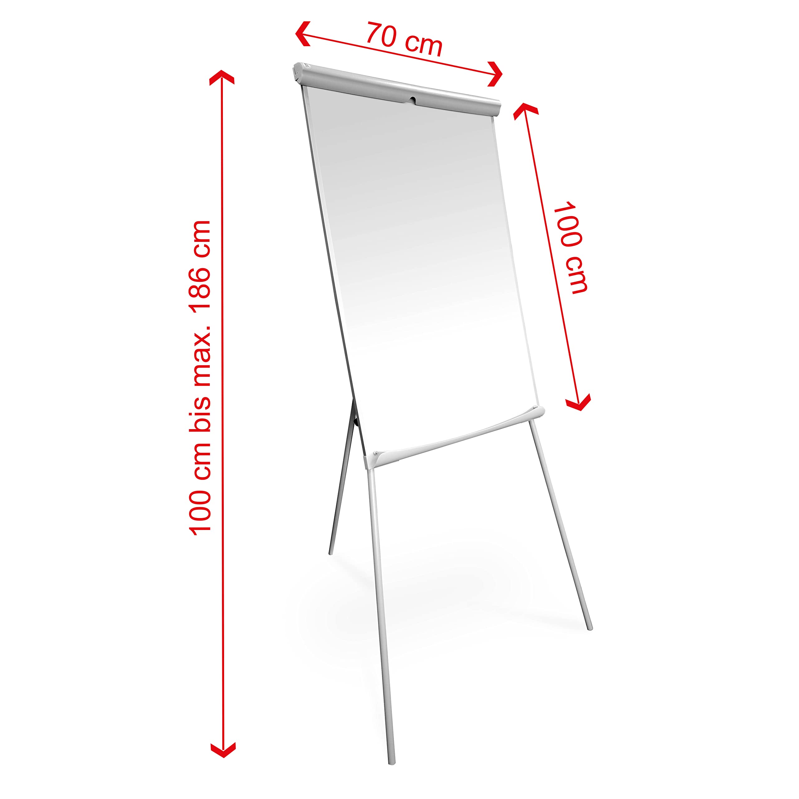 VISCOM® Chevalet de conférence avec trépied PIEDA – Flipchart magnétique utilisable avec ou sans papier – Chevalet de présentation statique – Sans bras extensibles