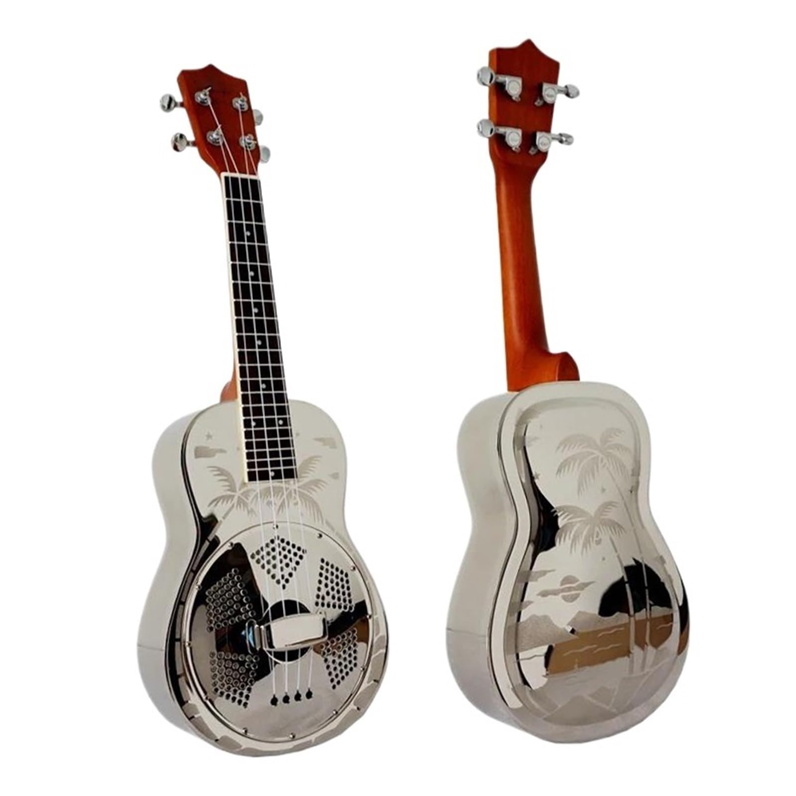Ukulele koncertowe z korpusem miedzianym mosiądz