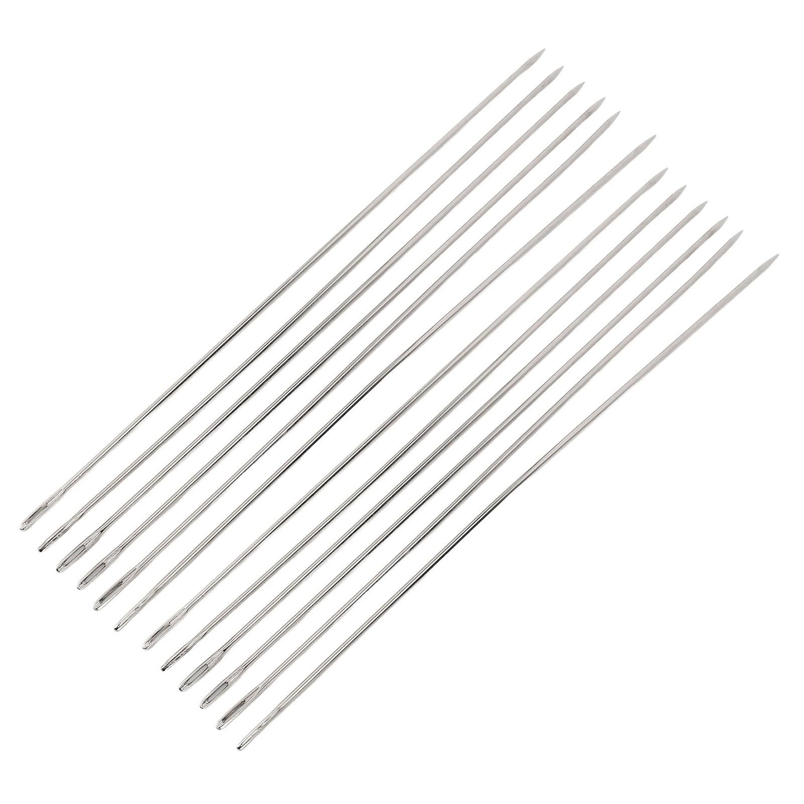 Stylebest Set da 12 Aghi per Cucire con Cruna Grande per Cucire a Mano e Lavori Manuali Facili, Aghi in Acciaio da 30 Cm per Tessuti Spessi e Progetti in Pelle