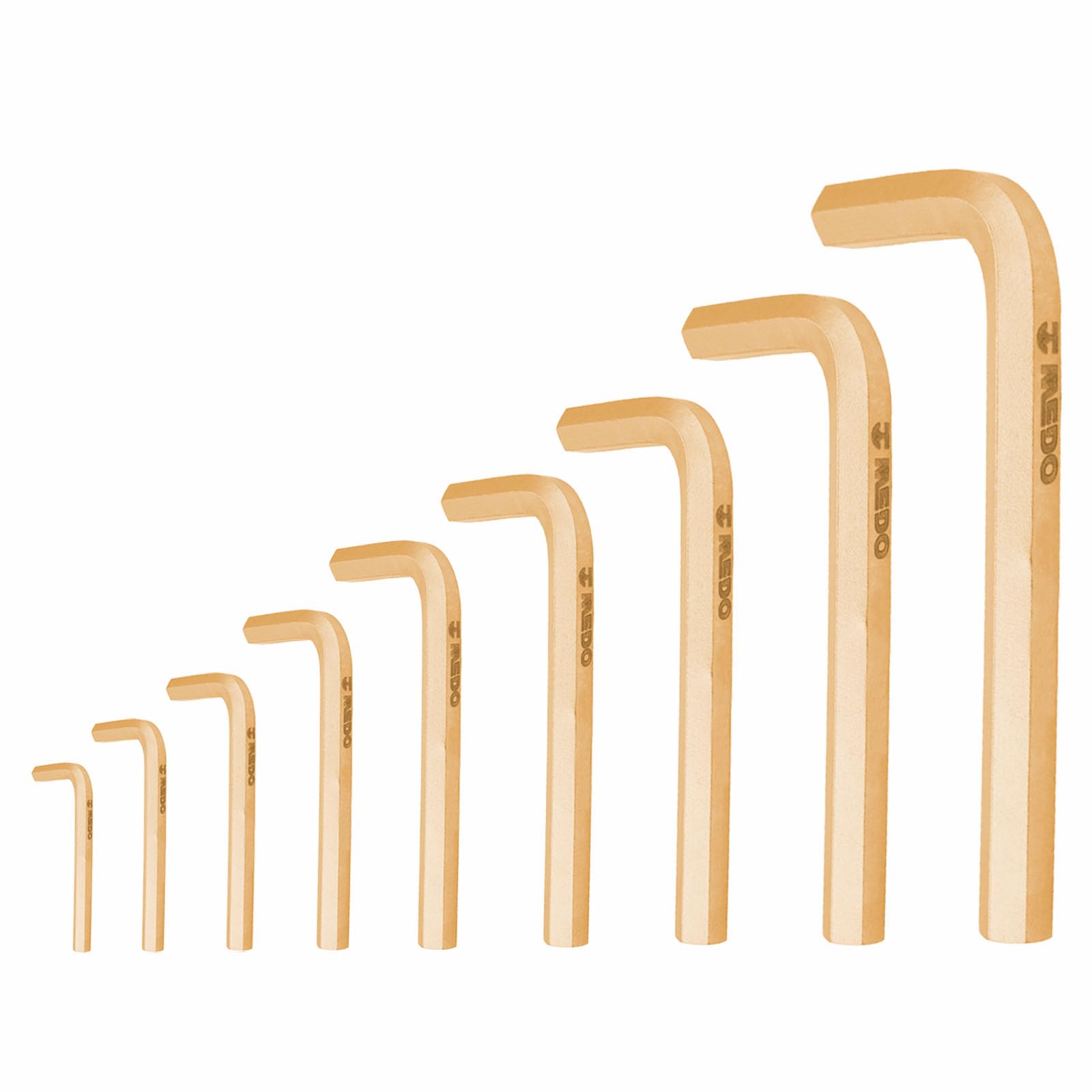 WEDO Juego de 9 llaves hexagonales con mango en L, llave Allen, llave hexagonal en forma de L, métricas (1,5 mm-10 mm), cobre berilio, no magnética, estándar DIN, certificado BAM y FM