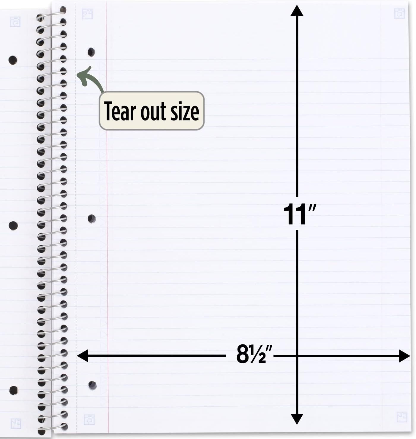 Five Star Recycled Spiral Notebooks + Study App, 4 Pack, 1-Subject, College Ruled Paper, 11” x 8-1/2”, 100 Sheets, Assorted Colors (820046) : Everything Else