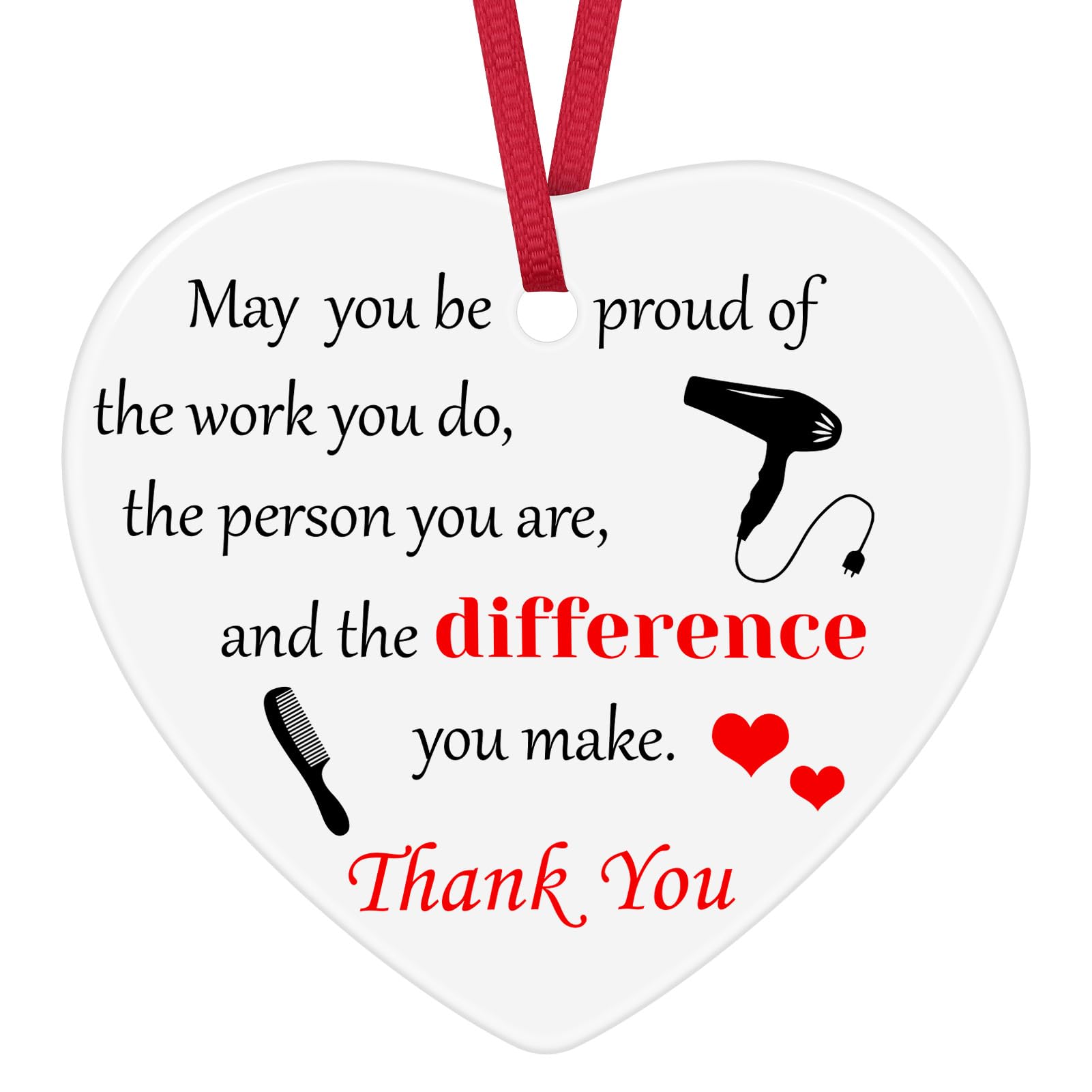 Hairdresser Thank You Gifts Hairdresser Ceramic Ornament Hair Stylist Appreciation Gifts Cosmetology Graduation Gift Birthday Retirement Christmas Ornaments for Hairdresser Barber