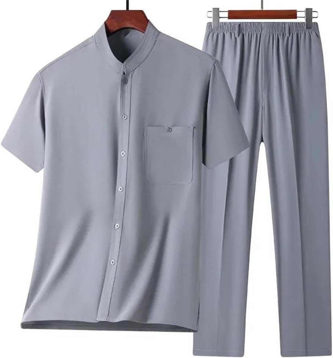 Men's Lightweight Short Sleeve Shirt Set For Casual Summer Men's Clothing Thin Style