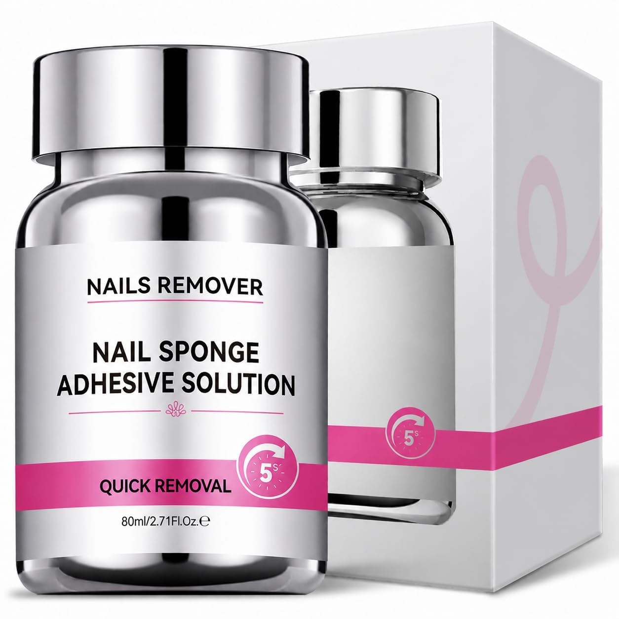 Nail Polish Remover Sponge Jar 80 ml | Instant Dip & Clean Nail Paint Remover | Acetone-Based Formula | Mess-Free Portable Nail Cleaner | Salon & Home Use-image-6