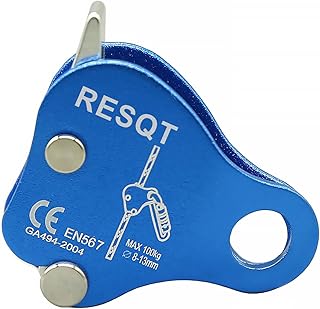 Climbing Fall Protection Belay Device Ascender Protect Aluminum Magnesium Alloy Rope Grab for Rock Climbing Mountaineering Tree Arborist Expedition Caving Rescue Aerial Work