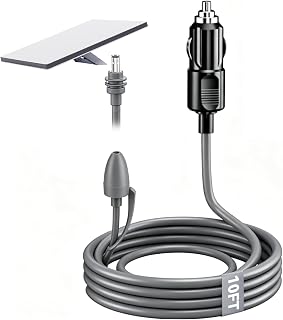 Starlink Mini Car Adapter Cable 10FT/3M, 16AWG Cigarette Lighter to DC Power Cable for Starlink Mini, 12V-48V Car Charger with Waterproof Connector for RV, Truck, SUV, Boat & Off-Grid Travel(TR-69A)