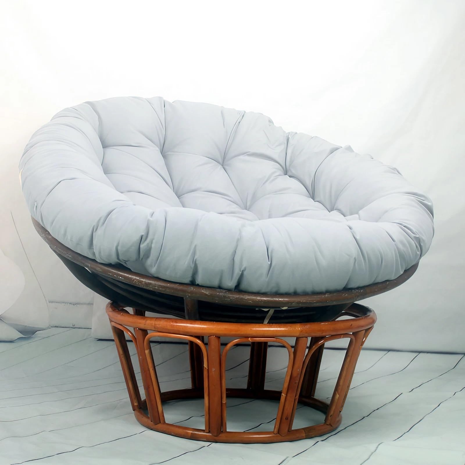 YHXAIQ Round Thickened Floor & Egg Chair Cushion - Polyester+Cotton Plush Comfort For Rocking/Hanging Chairs, Outdoor Garden & Indoor Sofa(Light gray,130 x 130 cm)