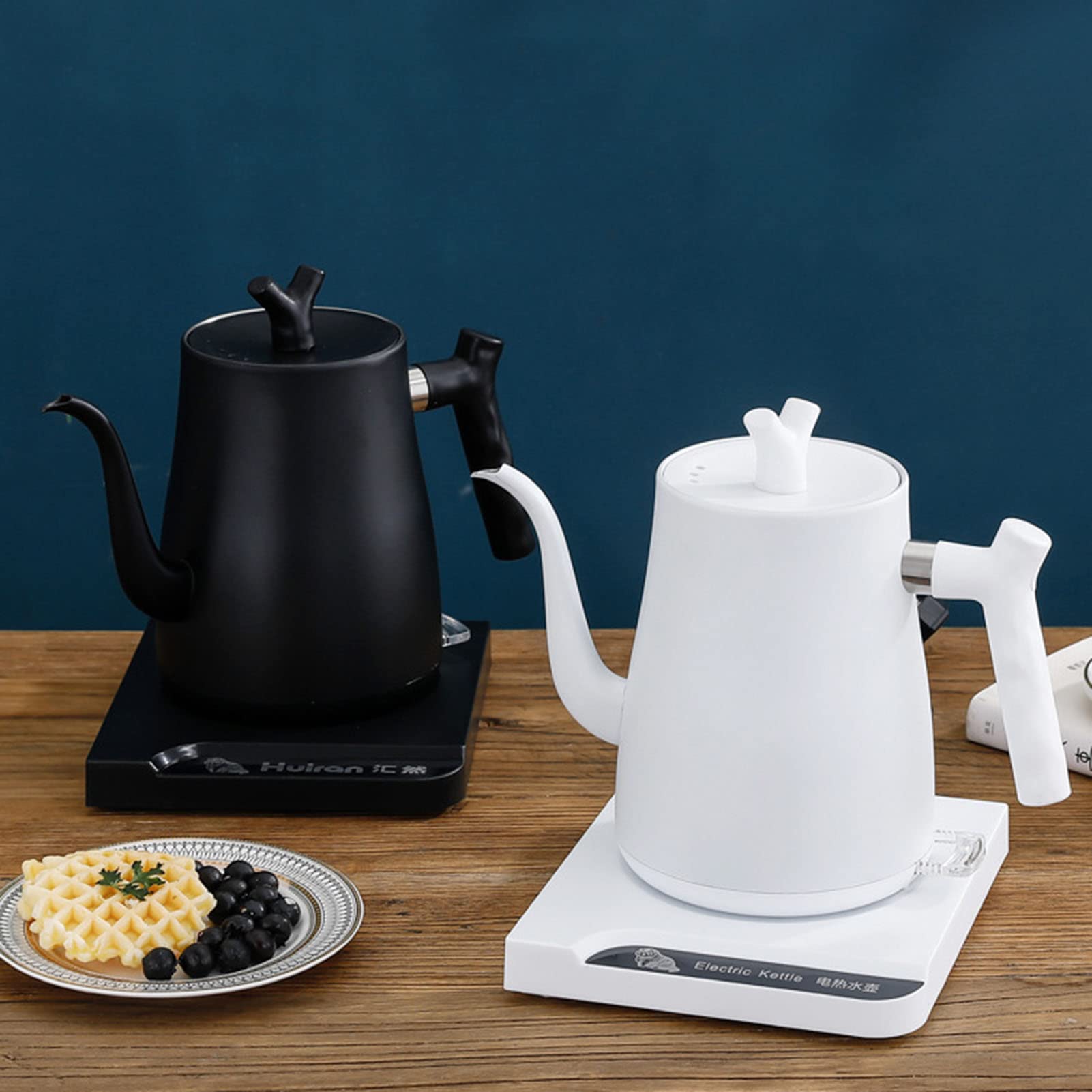 Hervidor Eléctrico con Cuello de Cisne, Hervidor Eléctrico de Acero Inoxidable, Café por Goteo, Té, Tetera Eléctrica con Apagado Automático, Protección Contra Ebullición en Seco