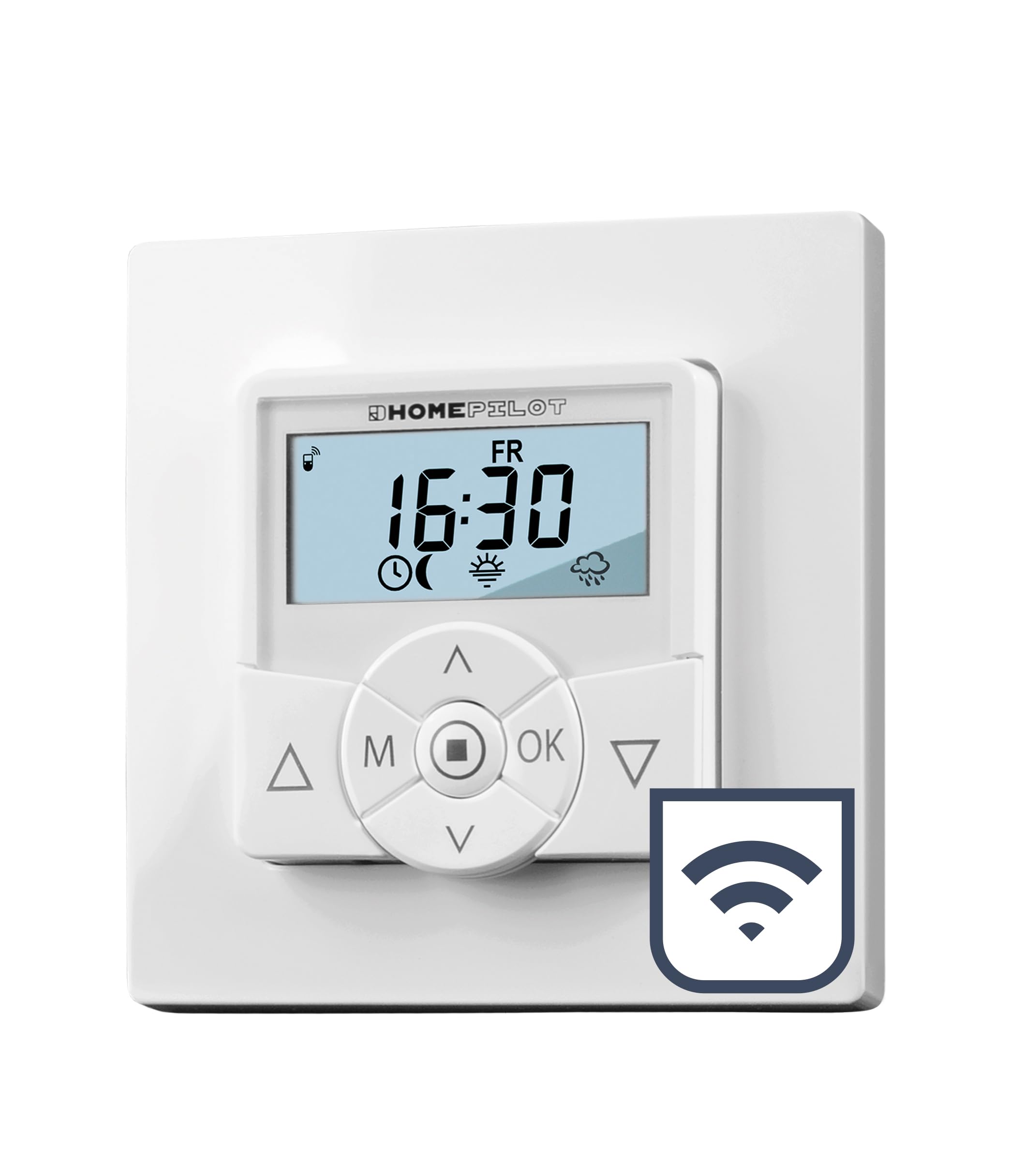 HOMEPILOT Zeitschaltuhr Smart-Home Rolladenschalter programmierbar mit Display & Astrofunktion Weiß