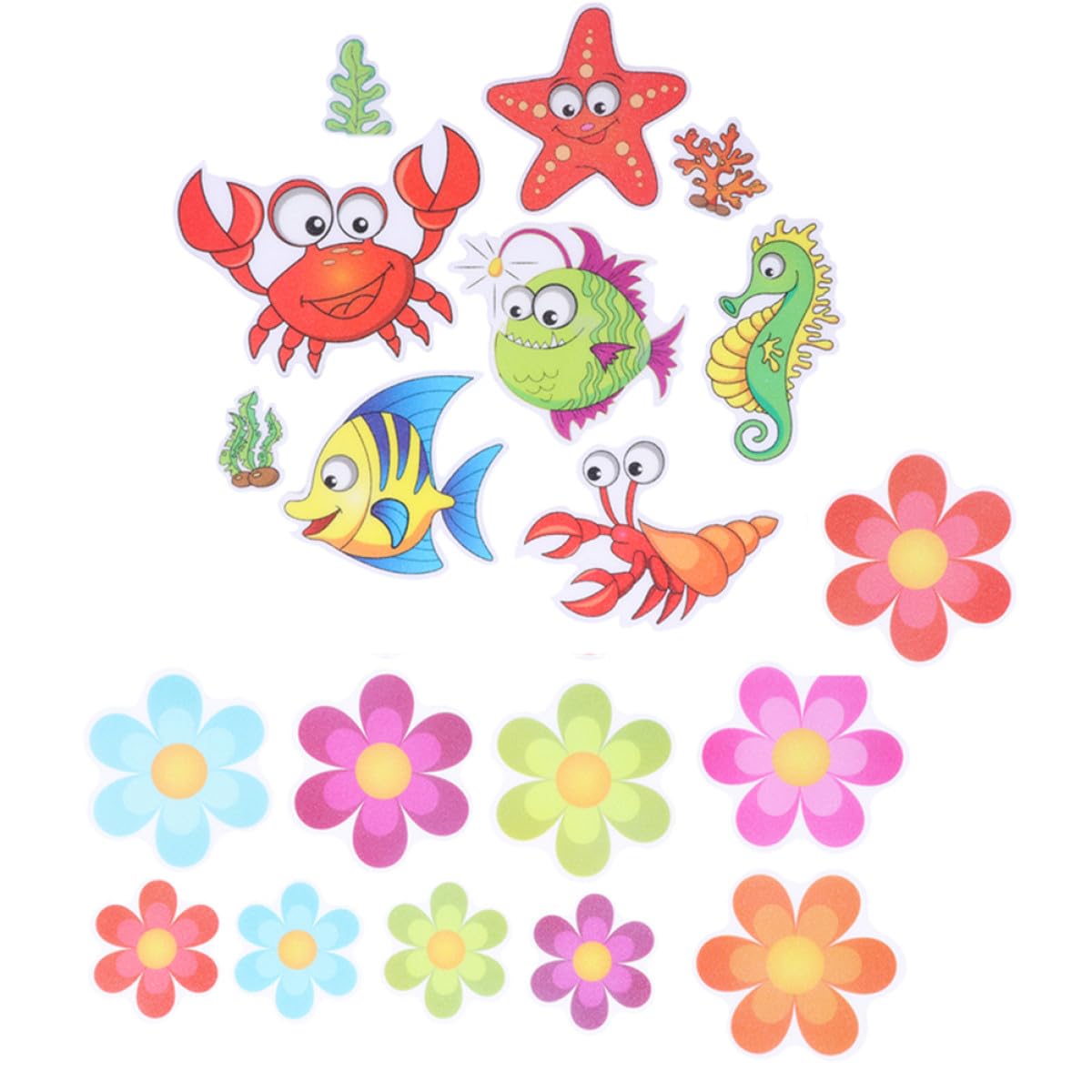 MAGICLULU 57stücke Peva rutschfeste Aufkleber Mit Buntem Blumenmuster Für Bad Toilette Und Zuhause Selbstklebende Antirutsch-Sticker Für Mehr Und Dekoration