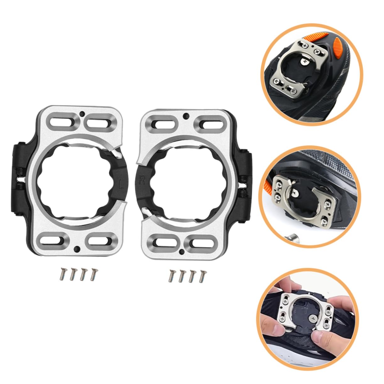 BESPORTBLE 2pezzi Tacchette Per Bici Da Strada Adattatore Per Tacchette Sgancio Rapido Copripedali Per Bici Accessori Per Pedali Da Ciclismo Lucchetto Per Pedali Bicicletta