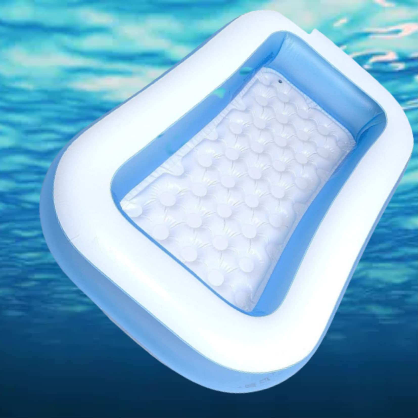 KIDSWAY Kiddie Oval Bath Pool Large Size Inflatable Baby Bath Pool Oval Whale Fun Swimming Pool for Kids I Blue Colour-image-8