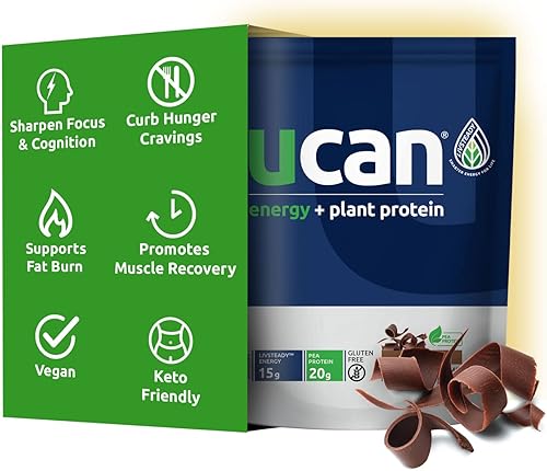 Miniatura 1 de UCAN Energy + Plant Protein Powder - Proteína vegana a base de plantas, 0.71 oz de proteína de guisante con aminoácidos EAA y BCCA - Proteína en