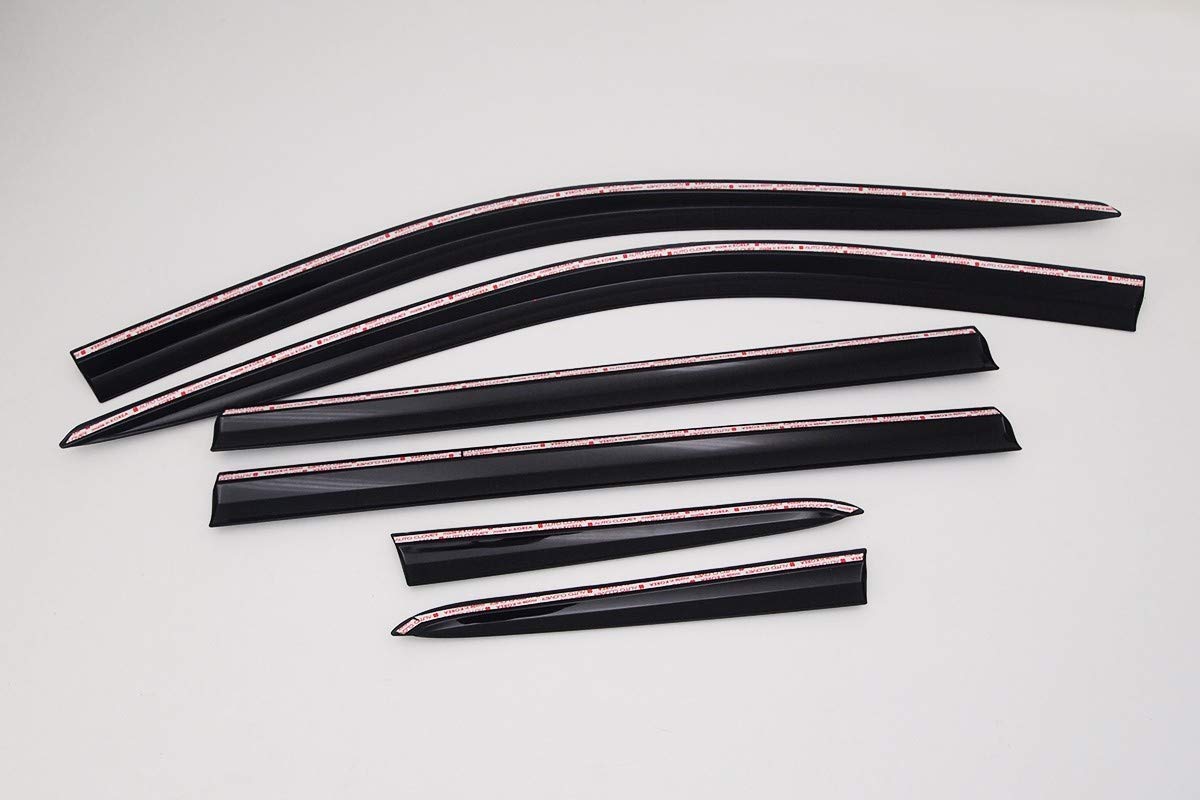 Autoclover - Set di 6 deflettori frangivento, adesivi, in plastica ABS di alta qualità, per Jeep Compass 2006-2017