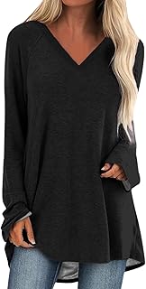 Sponsored Ad - MARSVOVO Trendy Long Sleeve Shirts for Women Lightweight Plus Size Tunic V Neck High Low Baggy Casual Tops