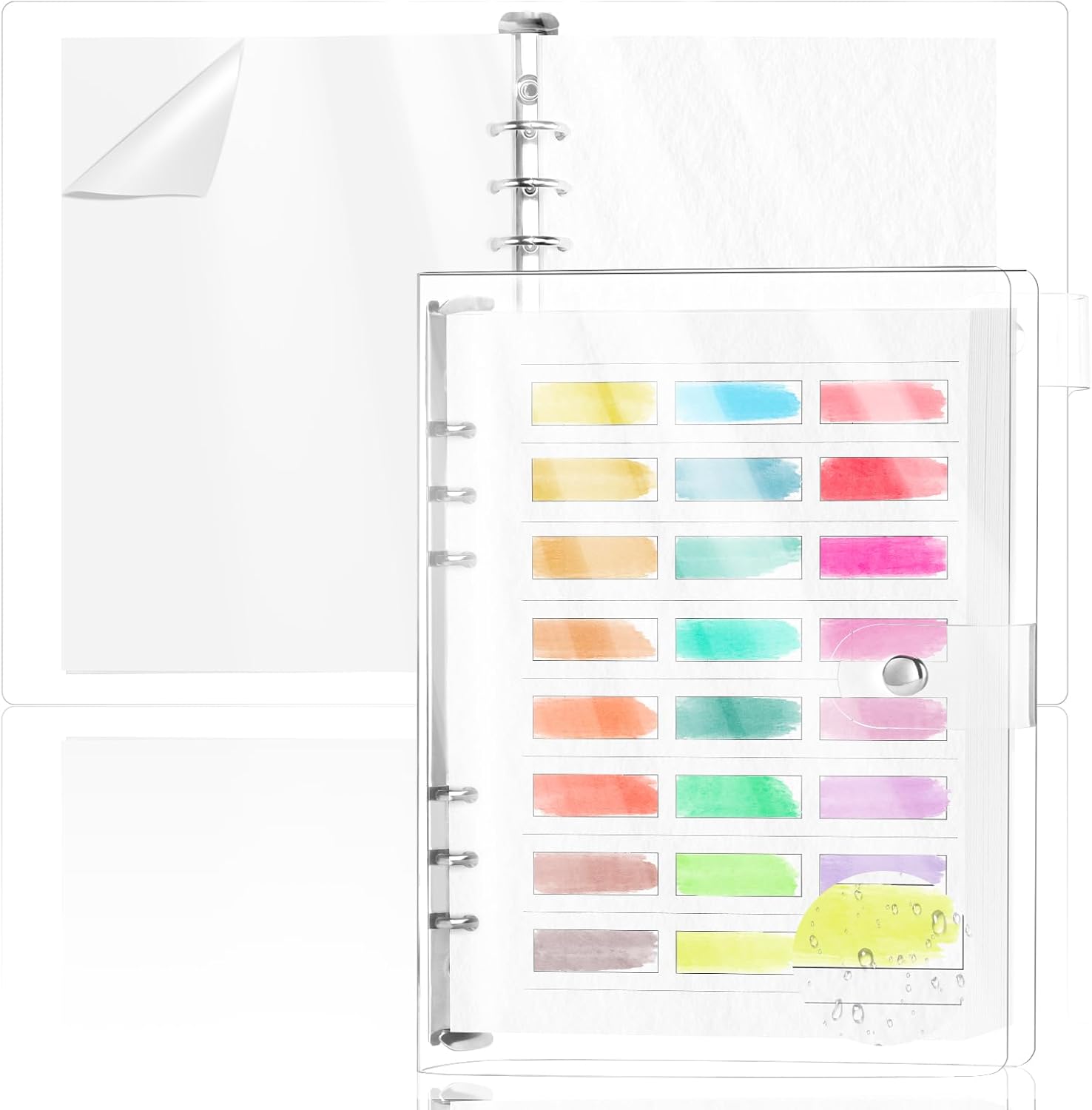 1 Pack Watercolor Swatch Book for Artists 140Lb 100% Cotton 15 Sheets Acid-Free Travel Size Painters Color Diary Spiral-Bound A5 Watercolor Journal Paper for Oil Pastels with Glassine PVC Cover (1) 1 Pack Watercolor Swatch Book for Artists 140Lb 100% Cotton 15 Sheets Acid-Free Travel Size Painters Color Diary Spiral-Bound A5 Watercolor Journal Paper for Oil Pastels with Glassine PVC Cover (1)