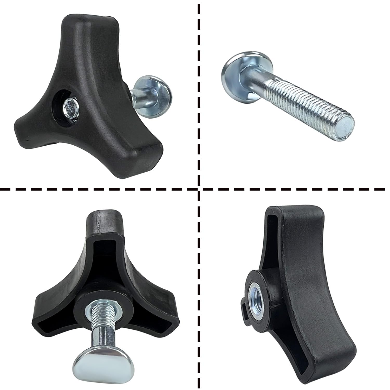 2 Sets Lawn Mower Handle Bolts, Triangle Handle Screw Replacement for Honda Most Mowers, Universal Lawn Mower Parts & Accessories Kit