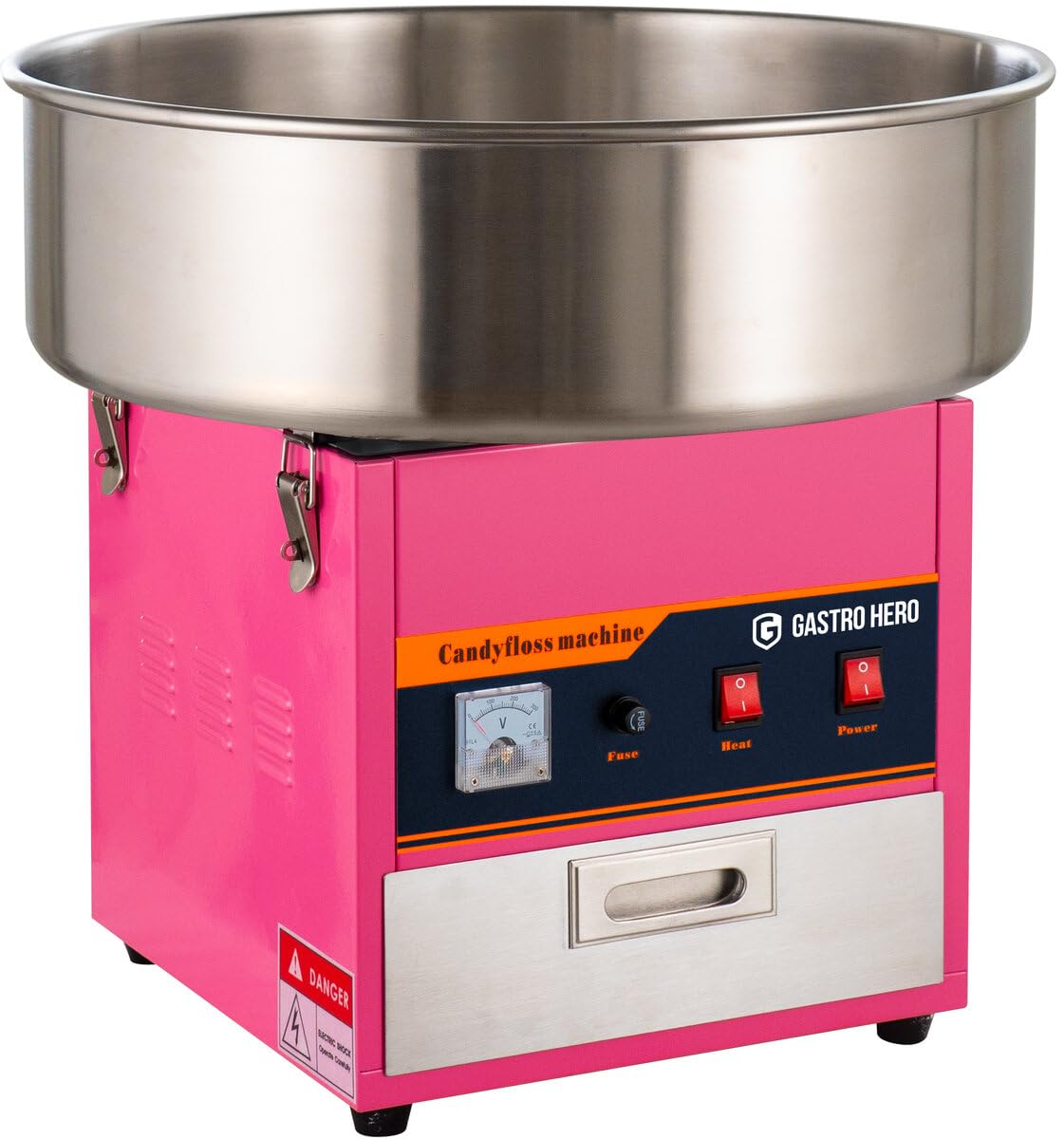 GastroHero Zuckerwattemaschine Profi Cotton Candy Machine für Gastronomie Jahrmärkte