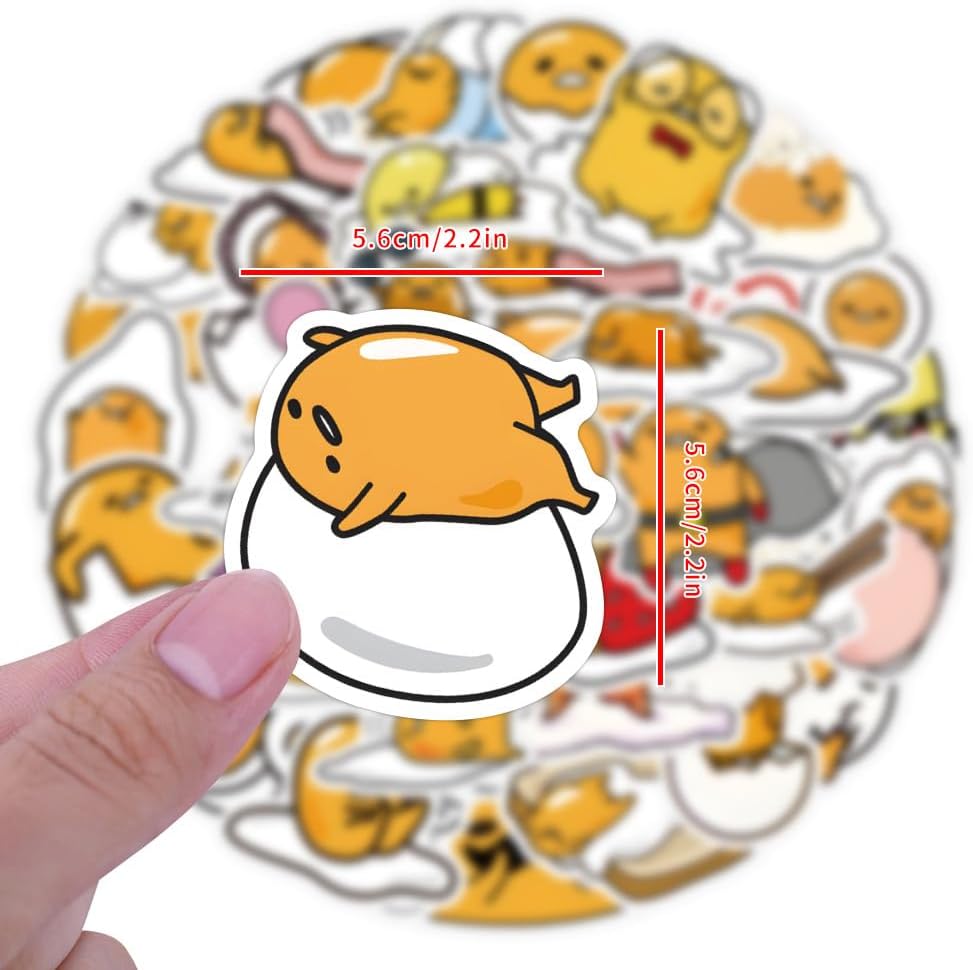 120Pcs Gudetama Stickers for Kids Classroom Decor, Water Bottle, Teacher Rewards, Waterproof Aesthetic Laptop Sticker for Teens Girls Kids Adults