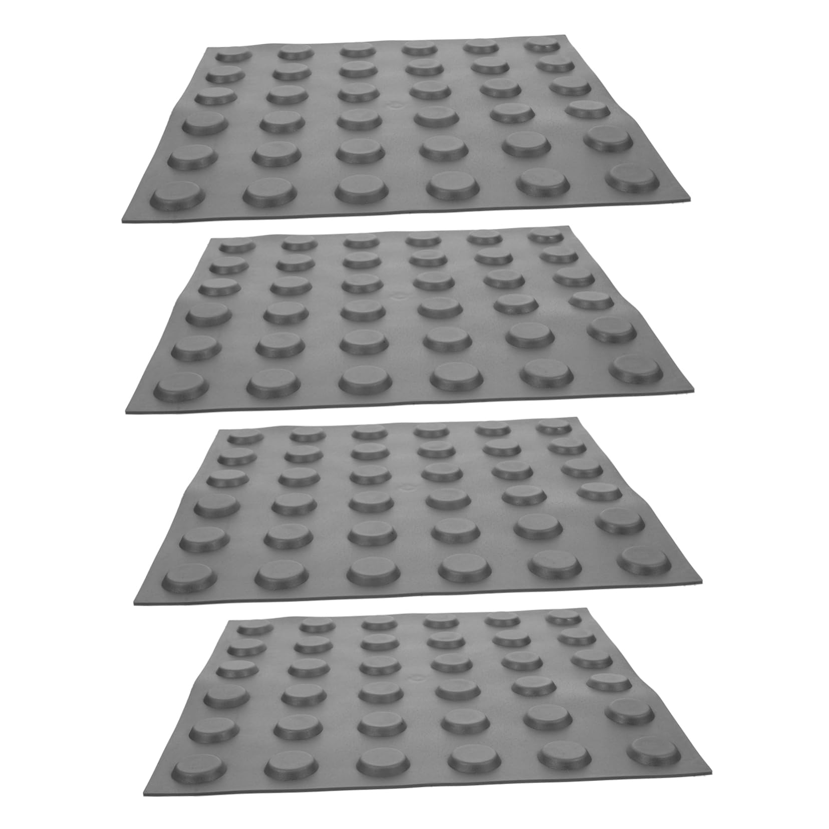 MAGICLULU Adesivi per Pavimenti Rinforzati 30x30 Cm in Pvc Grigio, Mattoni Ciechi per Marciapiedi Esterni, Pannelli Multifunzionali per Segnaletica Sensoriale Stradale, Confezione da 4