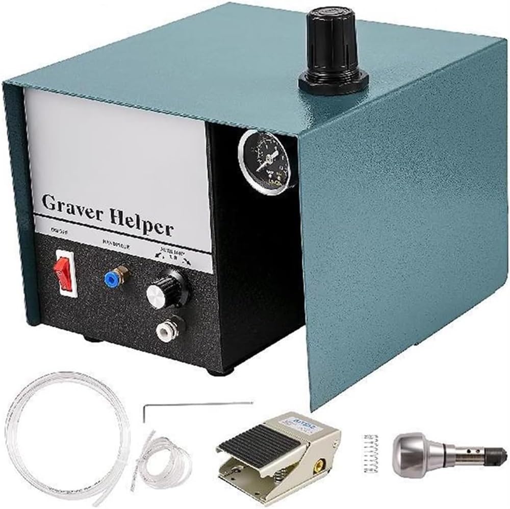 ZHJOPP Pneumatic Engraver Machine for Jewelry and DIY Craft, 1400RPM Impact Graver for Carving and Mosaic Projects,for Precision Engraving