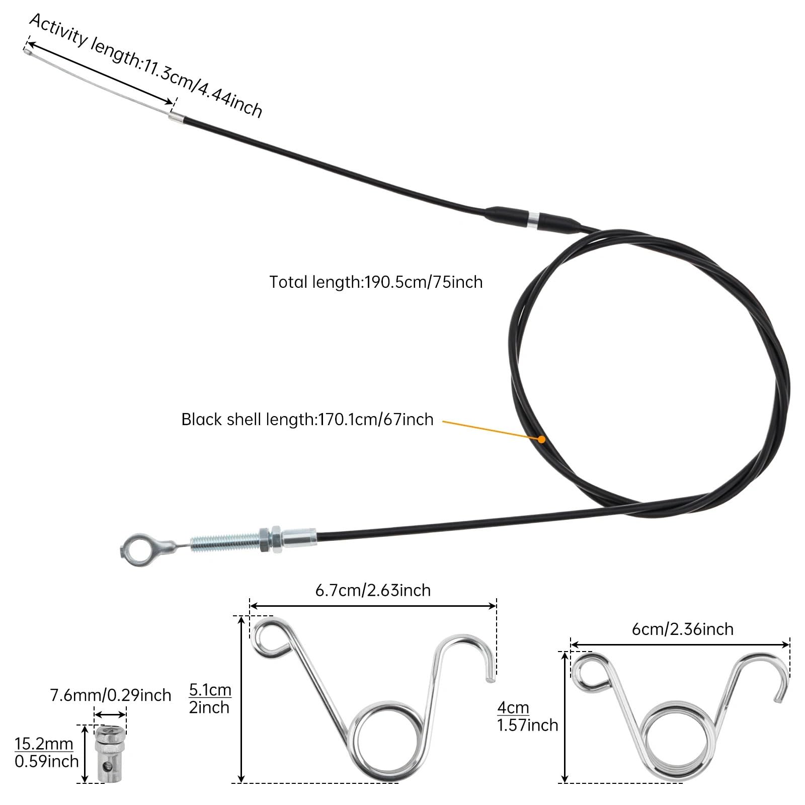 Cable de Acelerador Motocicleta 190cm para 90cc 110cc 125cc 150cc 200cc 250cc Go Kart Scooter Gas Buggy Cable De Acelerador