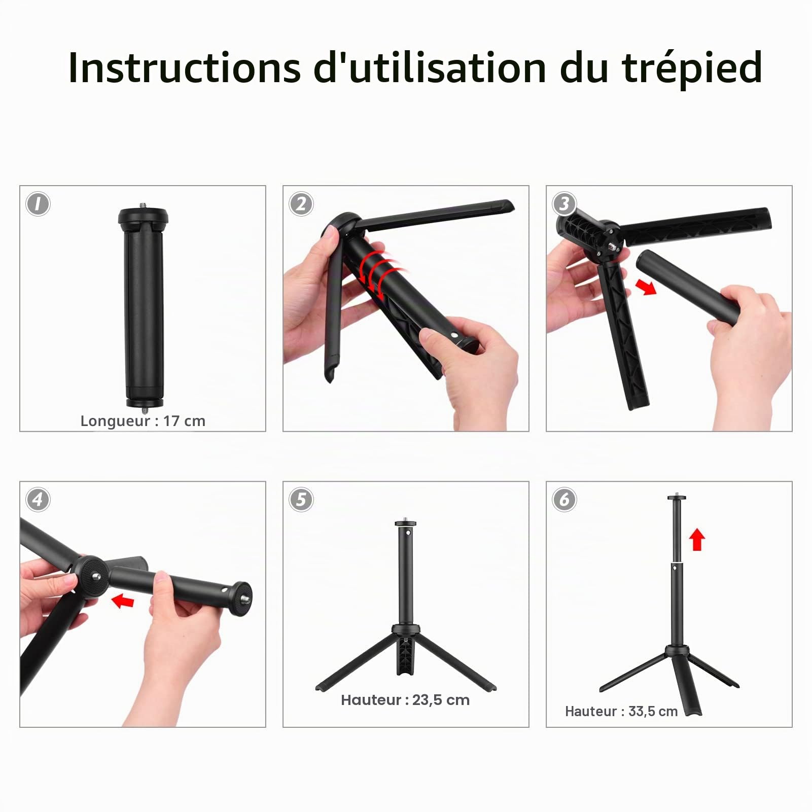 Andoer W140 Kit d'éclairage vidéo LED RVB, lumière de remplissage d'appareil photo LED pour photographie