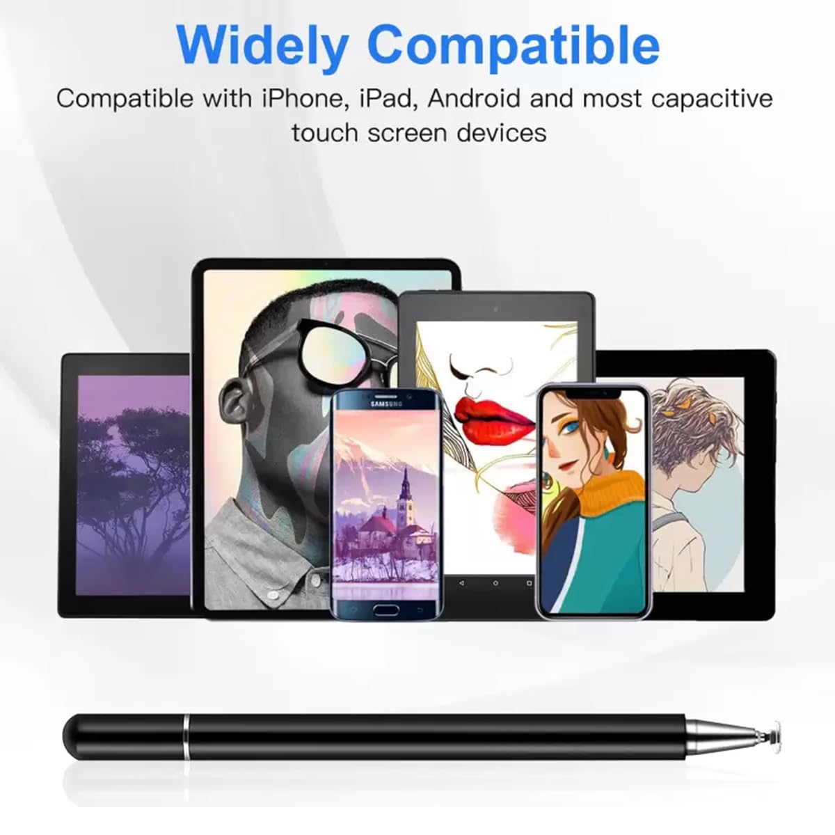 White Cherry Aluminium Fine Point Stylus Pen With Spare Disk