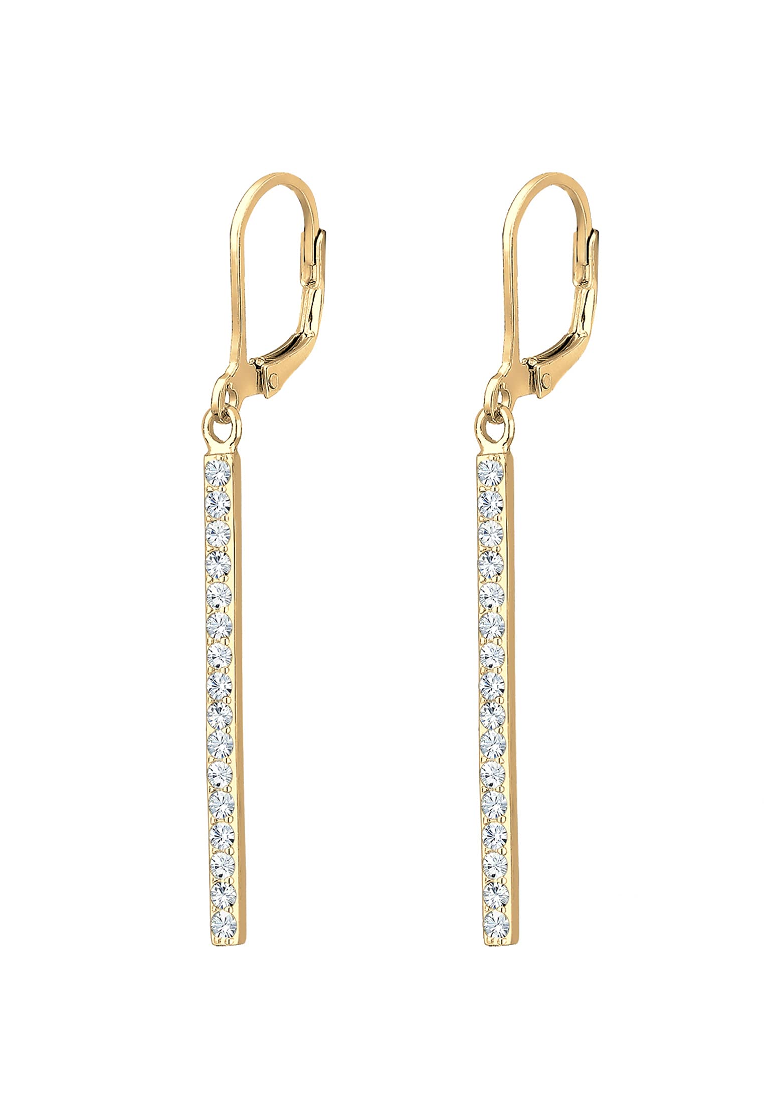 Elli Pendientes Mujeres Pendientes Colgando Geo Barra con Cristales en Plata de Ley 925