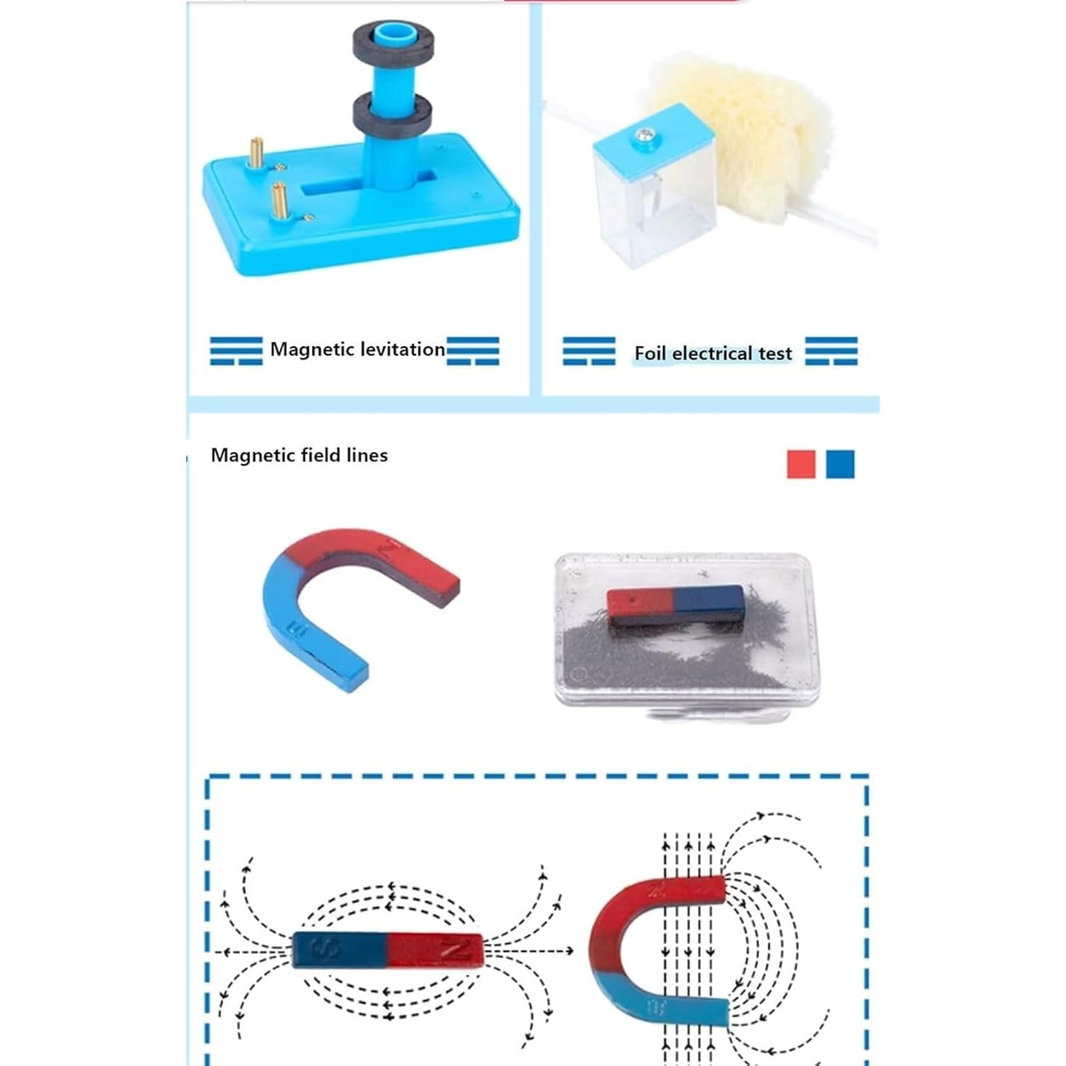 Kit for esperimenti elettromagnetici della Scuola Media, amperometro da 50+ circuiti