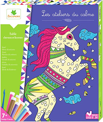 Au Sycomore- Les Ateliers Du Calme-Quadri Sabbia-Cavalli E Unicorni-attività Creative Bambini-A Partire dai 7 anni-Sycomore-CREH506, CREH506