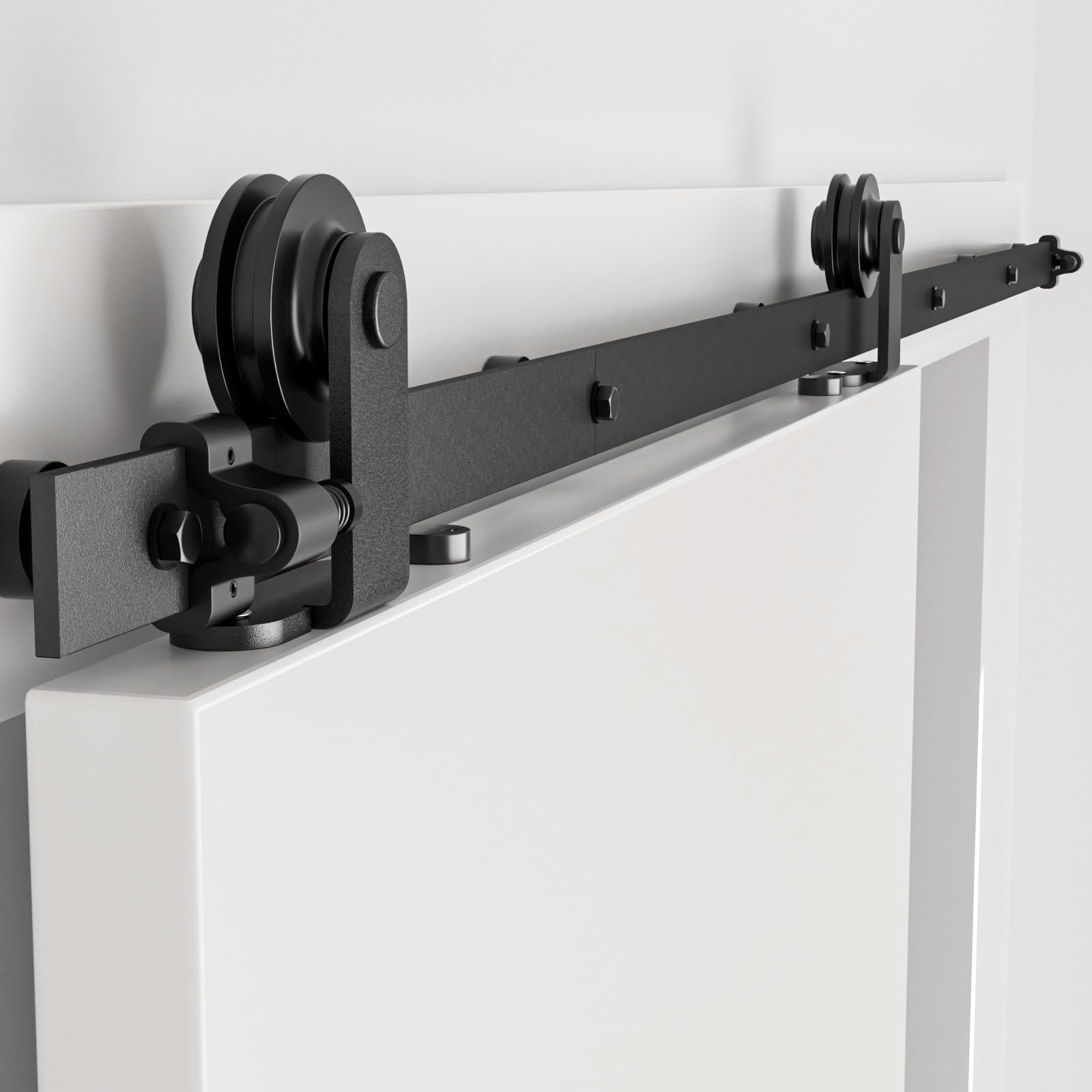 WOLFBIRD 5FT/152CM Quincaillerie De Porte Coulissante Kit Porte Coulissante Rail pour système de quincaillerie à célibataire porte