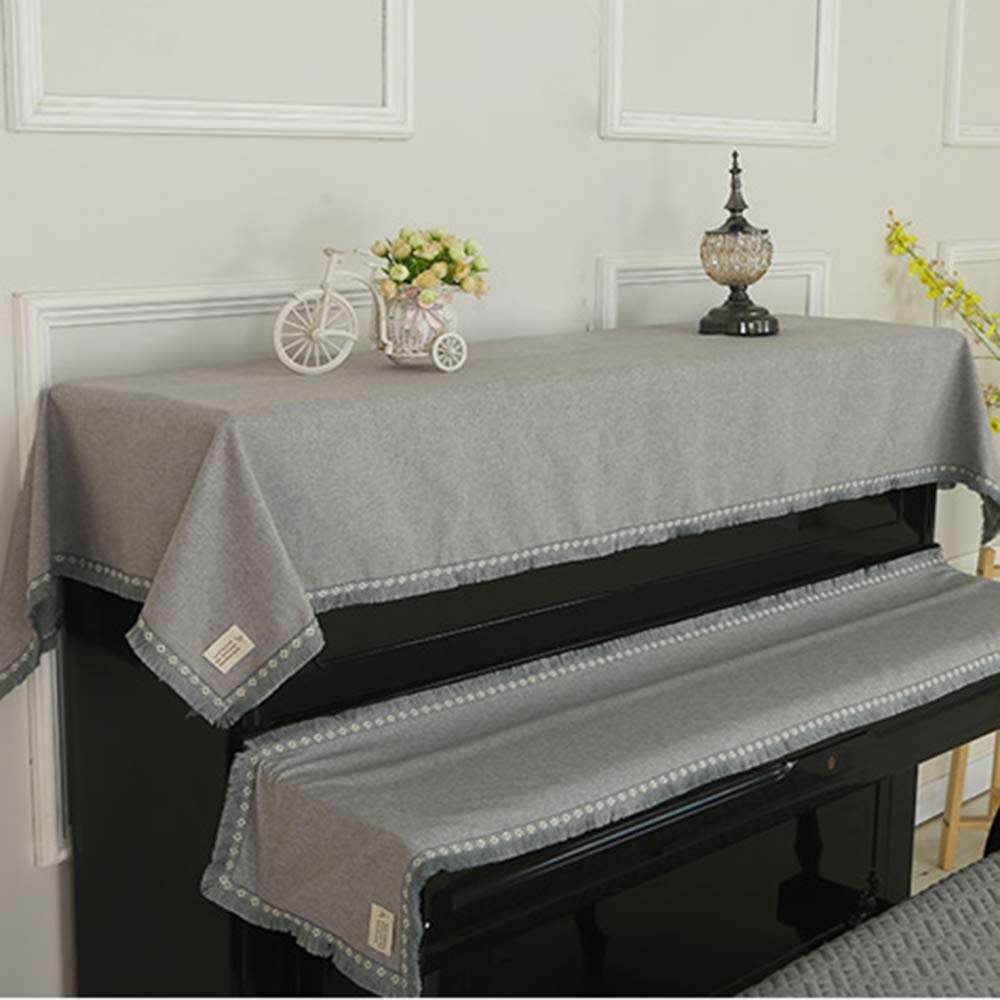 Tessuto Semplice Set Di Copertura Pianoforte,copertina Nordica Per Pianoforte Pianoforte Di 3 Protezione Pianoforte A Tinta Unita Con Arredamento Modello Geometrico Per Keyboart Sgabello Per Piano
