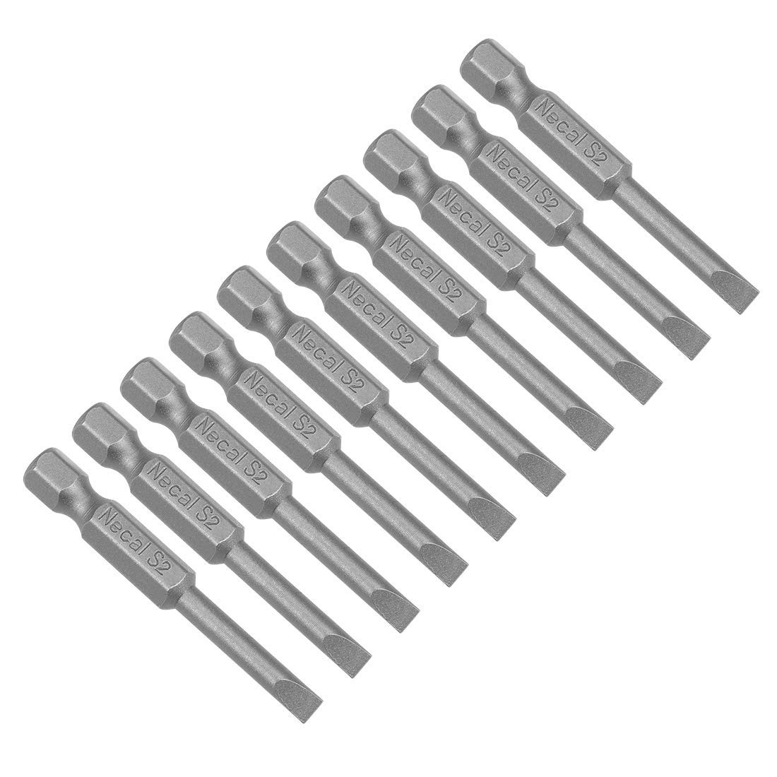 Lot De 10 Embouts SL4 Magnétiques – 50 Mm – Hex 1/4 – Acier S2 – Uxcell