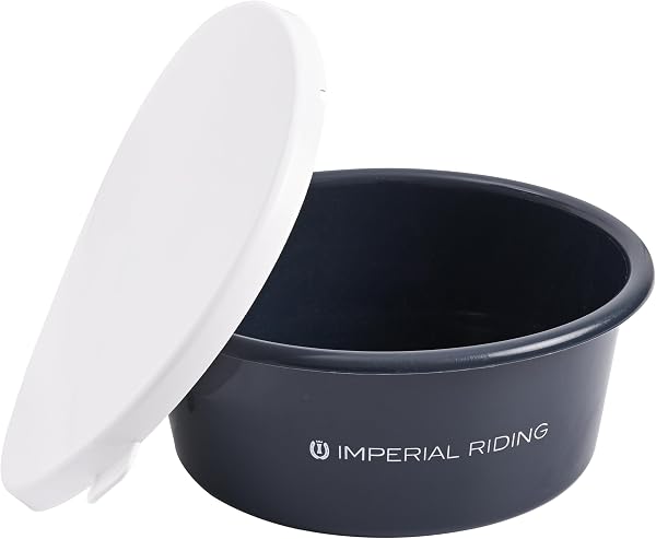 Imperial Riding Futtertrog IRH Basic, Futtereimer mit Deckel aus lebensmittelechtem Kunststoff, 6L, Navy, 1SIZE - 1
