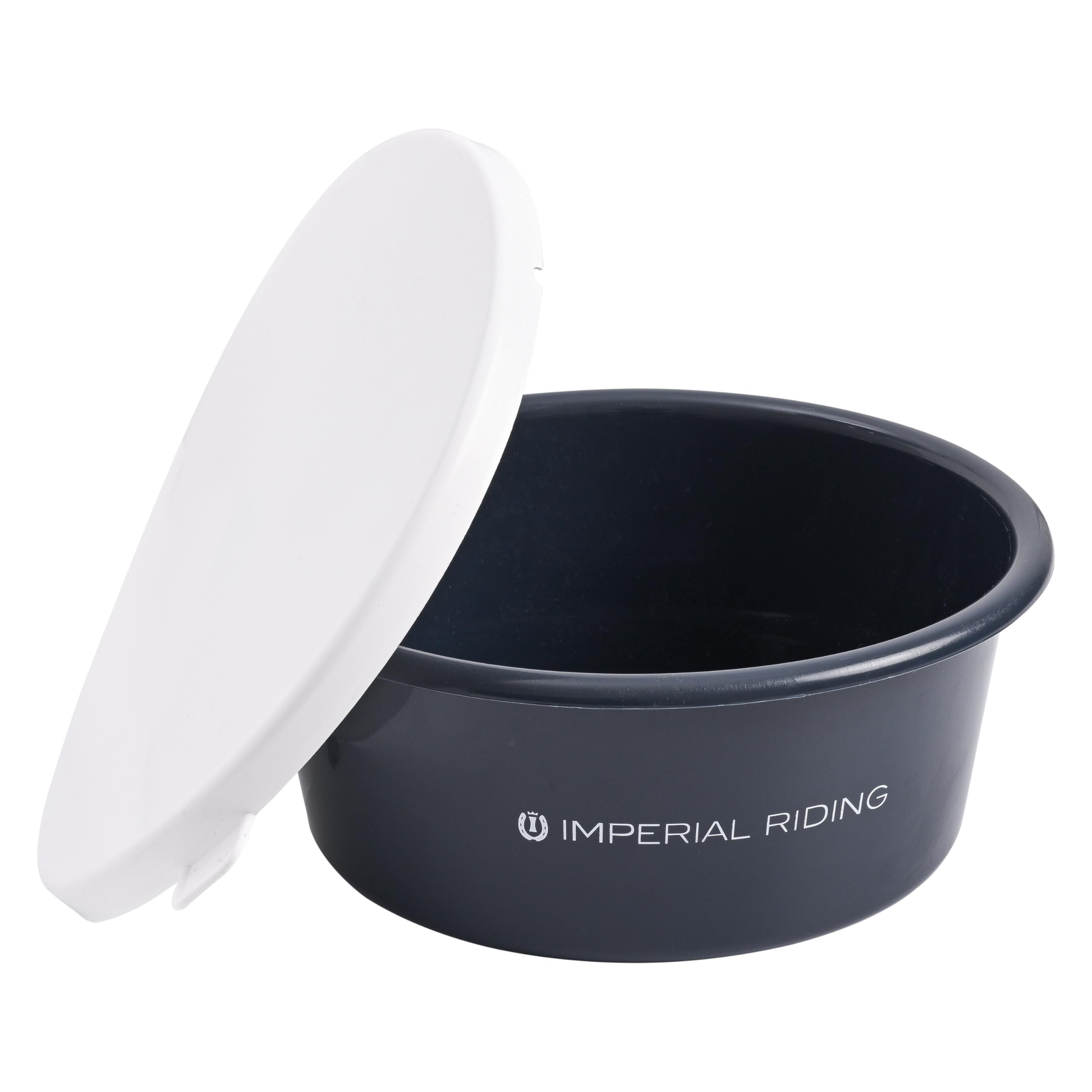 Imperial Riding IRH Basic Feeding Bucket with Lid Made of Food-Grade Plastic, 2 L, Navy, 1 Size