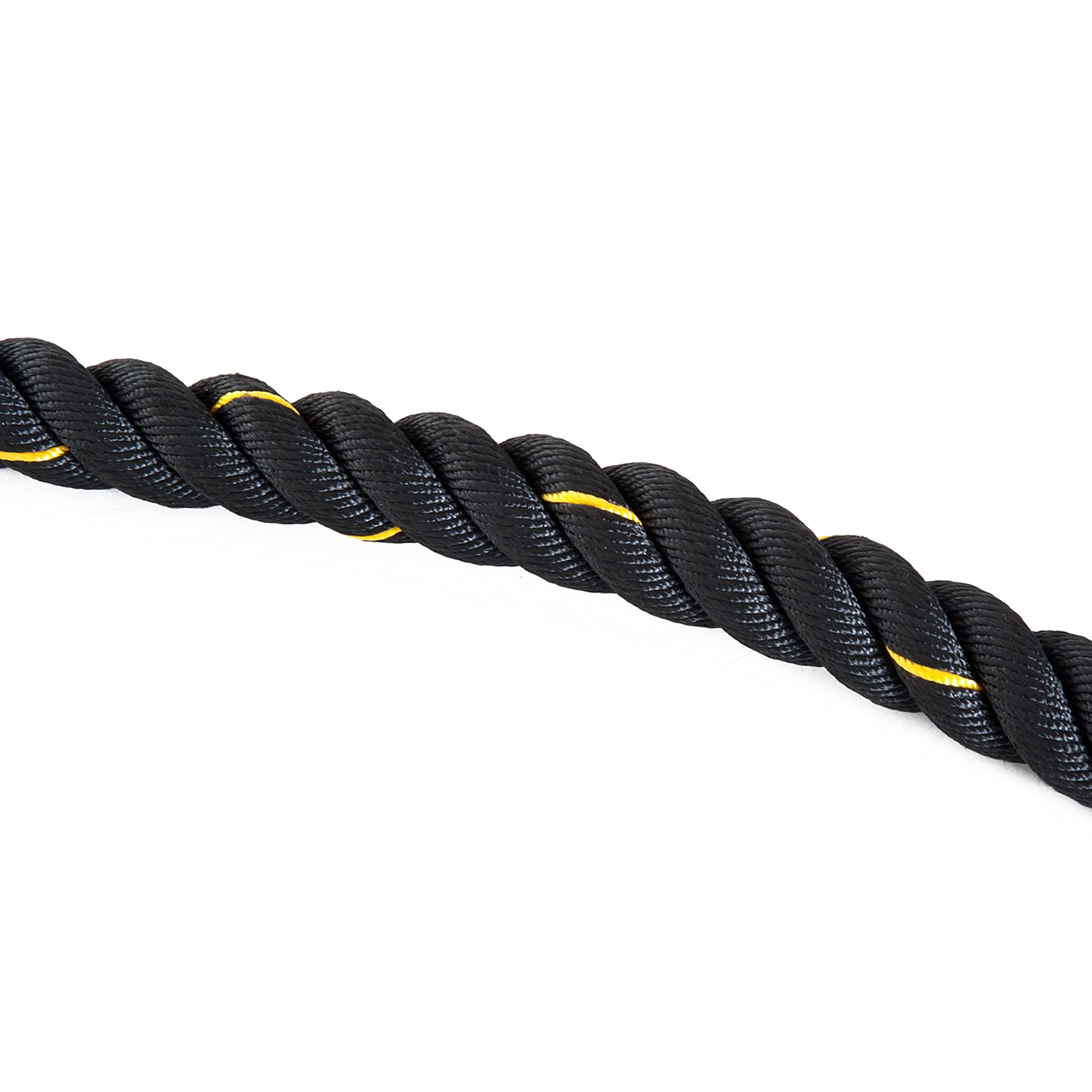 HOMCOM Battle Rope Ø38mm x 9 m Trainingsseil Fitnessseil Schlachtseil für Kraftausdauer & Muskelaufbau Schwarz+Gelb