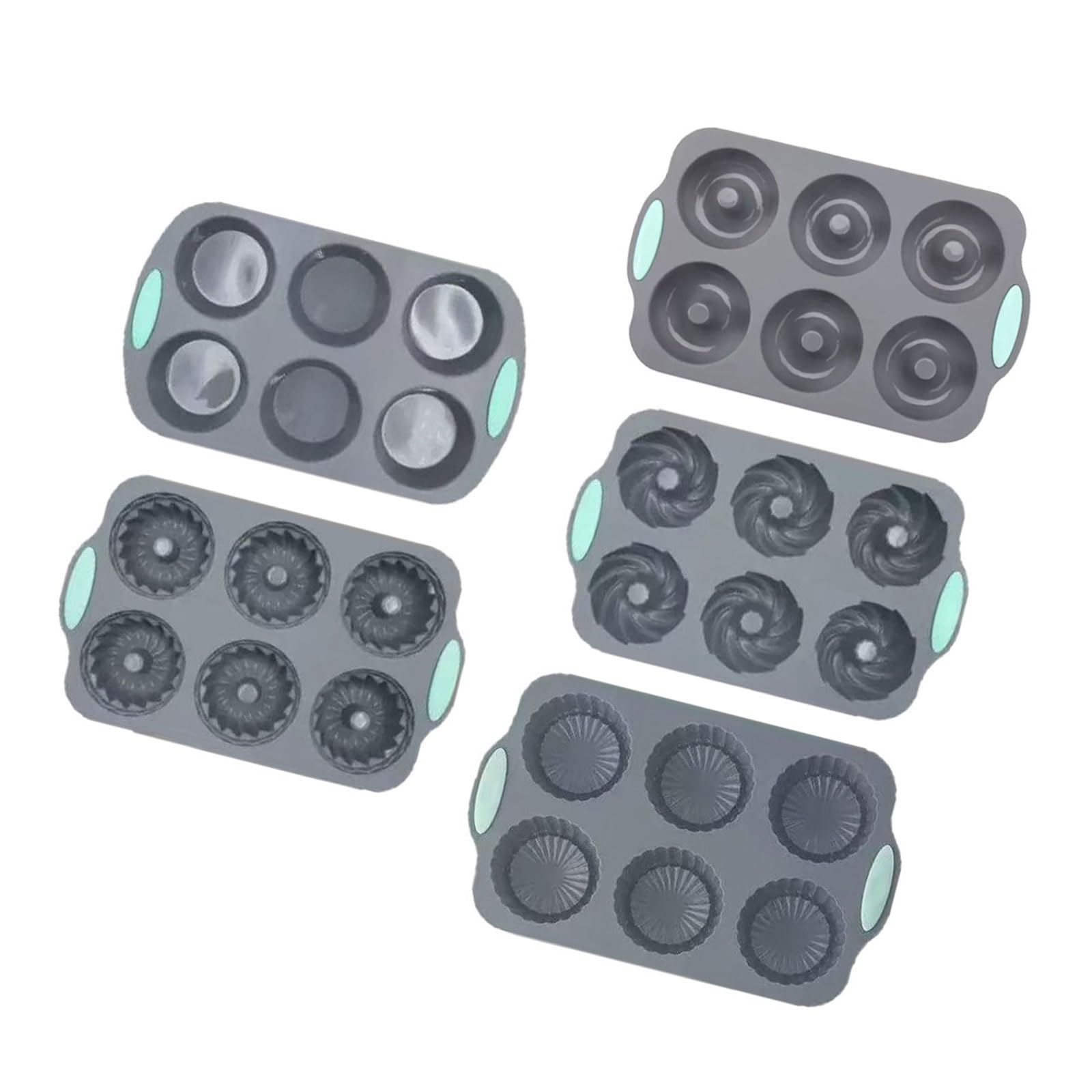 Kalttoy Easy Releases 6 Cavity Silicone Small Fluted Tube Cake Pan Mousses Dessert for Baking and Crafting Dishwasher Safe Chocolate Molds