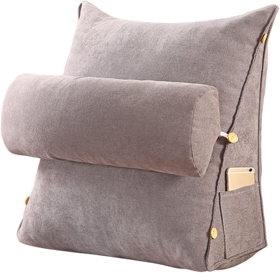 Velvet Reading Pillow Backrest Cushion Round with Filling Cotton Core Wedge Back Lumbar Support
